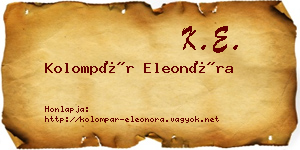 Kolompár Eleonóra névjegykártya